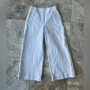 Spanx On-the-Go Cropped Wide Leg Pants in Classic White, size XS